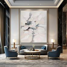 Load image into Gallery viewer, “Soft Textured Abstract in White and Grey” - White, Grey Abstract Art on Canvas DKH1174