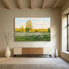Load image into Gallery viewer, “Sunny Meadow with Horse” - Landscape Abstract Acrylic, Good for Study and Garden Room DLZ216