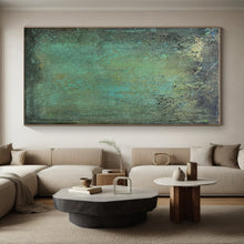 Load image into Gallery viewer, Teal and Brown Textured Field Acrylic Art - Perfect for Earthy - toned Spa & Nature - inspired Library LargeART0641