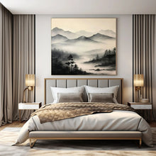 Load image into Gallery viewer, Misty Mountain Landscape Abstract Canvas Painting, Ideal for Zen - Inspired Study & Nature - Themed Living Room LargeART1212