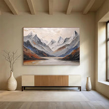 Load image into Gallery viewer, Textured Mountain - Lake Abstract Painting On Canvas DKH456