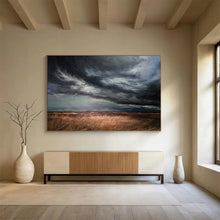 Load image into Gallery viewer, Stormy Field Landscape Painting on Canvas - “Powerful Skies” DKH779
