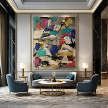 Load image into Gallery viewer, “Color Collision: Vibrant Abstract” Abstract Painting on Canvas, Creative Studio Decor DKH1039