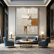 Load image into Gallery viewer, “Textured Neutral Abstract Composition” - Beige, Grey, White Abstract Art on Canvas DKH1317