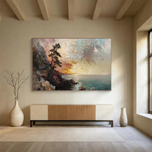 Load image into Gallery viewer, Textured Seaside Cliff Abstract Painting DKH463