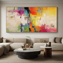 Load image into Gallery viewer, Oversized Hand - painted Vibrant Abstract Landscape Acrylic Art for Bohemian - Style Sunrooms LargeART0235