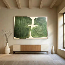Load image into Gallery viewer, Dual Green Forms Abstract Painting DKH529