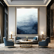 Load image into Gallery viewer, “Misty Blue Waves” Abstract Watercolor - Inspired Painting on Canvas, Ethereal Artwork DKH939