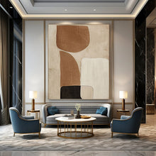 Load image into Gallery viewer, “Neutral Geometric Abstraction” - Minimalist Abstract Art on Canvas DKH1494
