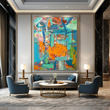 Load image into Gallery viewer, Colorful Chaos Abstract Painting, Perfect for Creative Studio & Vibrant Lounge LargeART2291