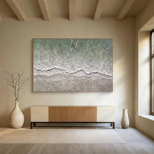 Load image into Gallery viewer, Hand - painted Aerial Beach Wave Acrylic Art for Coastal Home Office Decor LargeART1667
