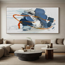Load image into Gallery viewer, Large - Scale Blue - Orange Abstract Art for Modern Gallery & Edgy Office LargeART0507