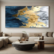 Load image into Gallery viewer, Oversized Gold - Leaf Mountain Abstract Acrylic for Luxury Home Office LargeART0285
