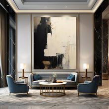 Load image into Gallery viewer, Black & White Minimalist Abstract - Perfect for Contemporary Living Area & Library LargeART2362