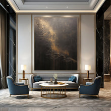 Load image into Gallery viewer, “Dark Textured Abstract” - Expressive Minimalist Art on Canvas DKH1663