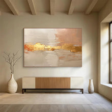 Load image into Gallery viewer, Gold - Accented Neutral Abstract Painting on Canvas - “Elegant Layers” DKH617