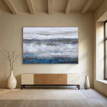 Load image into Gallery viewer, Blue - Gray Textured Abstract Painting on Canvas - “Coastal Rhythm” DKH609