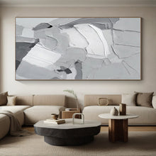 Load image into Gallery viewer, Oversized Gray - White Textured Abstract Acrylic Art for Studio & Industrial Loft LargeART0407