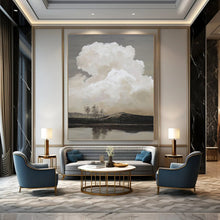 Load image into Gallery viewer, “Monochromatic Cloudscape” - Moody Nature Art on Canvas DKH1439