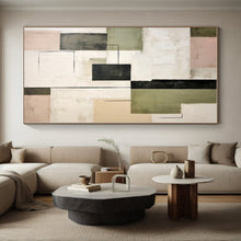 Load image into Gallery viewer, Oversized Black - Green Geometric Abstract Art for Industrial Loft & Creative Studio LargeART0397