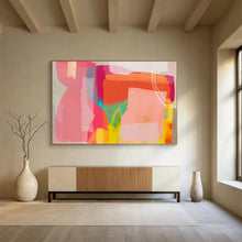 Load image into Gallery viewer, Color - Block Abstract Painting with Pastel Hues for Modern Bedroom & Art Café DKH201