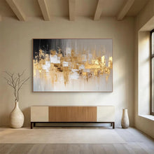 Load image into Gallery viewer, Gilded Urban Skyline Abstract Painting DKH528