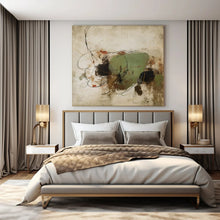 Load image into Gallery viewer, Green & Black Abstract Painting, Suited for Bohemian Living Room & Creative Workshop LargeART1462