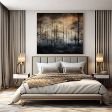 Load image into Gallery viewer, Misty Forest at Dusk Abstract Canvas Painting, Ideal for Cozy Reading Nook & Nature - Inspired Bedroom LargeART1204