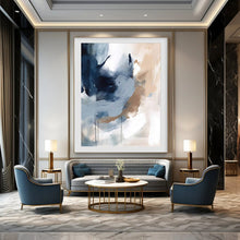 Load image into Gallery viewer, Blue & Beige Abstract Painting, Suited for Modern Living Room & Sophisticated Office LargeART1829