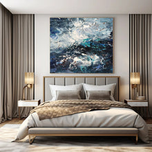 Load image into Gallery viewer, Turbulent Sea Abstract Painting, Perfect for Nautical - Themed Den & Bold Dining Room LargeART1351