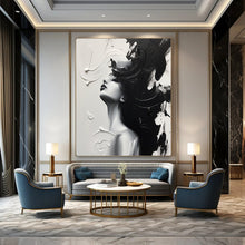 Load image into Gallery viewer, Monochrome Textured Abstract Painting, Ideal for Modern Bedroom & Art Gallery Corner LargeART2143