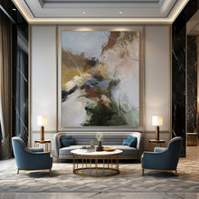 Load image into Gallery viewer, “Earth - Toned Abstract Fusion” Abstract Painting on Canvas, Modern Lounge Decor DKH1004