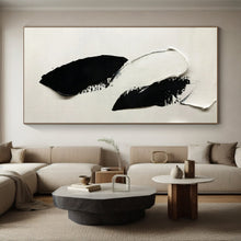 Load image into Gallery viewer, Black - White Textured Shapes Art – Ideal for Modern Monochrome Bathroom & Edgy Art Studio LargeART0710