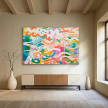 Load image into Gallery viewer, Vibrant Abstract Doodle Painting - Ideal for Trendy Teen Room & Creative Coworking Space DKH027