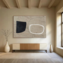 Load image into Gallery viewer, Minimalist Black, White, and Beige Shapes Abstract acrylic painting DLZ113