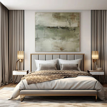 Load image into Gallery viewer, Muted Green - Gray Abstract Painting, Ideal for Serene Bedroom & Minimalist Office LargeART1357