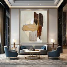 Load image into Gallery viewer, “Earthy Layers” - Minimalist Abstract Art, Ideal for Bedroom Calm, Abstract Painting on Canvas DKH1067