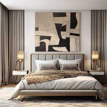 Load image into Gallery viewer, Black - White Bold Geometric Abstract Acrylic Art, For Dining Room & Gallery Walls LargeART0977