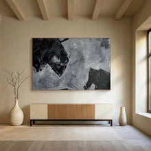 Load image into Gallery viewer, Hand - painted Black and White Geometric Collage Acrylic Art for Contemporary Art Installations LargeART1732