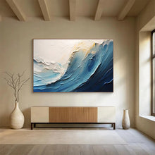 Load image into Gallery viewer, Textured Sea Wave - Coastal Living Room Art LargeART1558