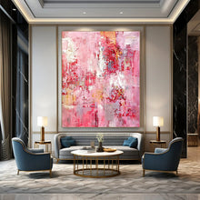 Load image into Gallery viewer, Pink Abstract Expressionist Art, Great for Feminine Boutique & Romantic Bedroom LargeART2300