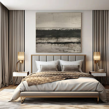 Load image into Gallery viewer, Black & White Textured Abstract Painting, Suited for Contemporary Art Gallery Wall & Minimalist Bedroom LargeART1369