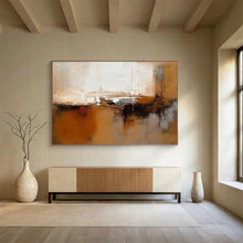 Load image into Gallery viewer, Soft Brown & White Abstract - Serene Living Room Art LargeART1506