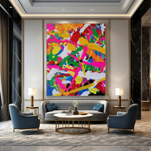 Load image into Gallery viewer, “Vibrant Color Splash Abstract” - Multicolor Abstract Art on Canvas DKH1260