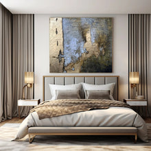 Load image into Gallery viewer, Blue, Gold & Brown Textured Abstract Acrylic Art, Perfect for Elegant Hotel Lobby & Sophisticated Home Library LargeART1001