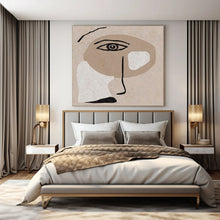 Load image into Gallery viewer, Earth - Toned Abstract Face Canvas Painting, Ideal for Bohemian Bedroom & Art - Filled Living Room LargeART1144
