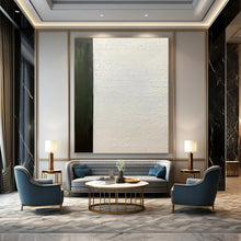 Load image into Gallery viewer, “Textured Script and Green Panel” - Green, White Abstract Art on Canvas DKH1181