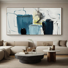Load image into Gallery viewer, Large - Scale Blue Abstract Art for Modern Living Room & Coastal Office LargeART0484