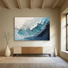 Load image into Gallery viewer, Ocean Waves “Textured Tide” Painting on Canvas, Impasto Maritime Art DKH872