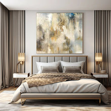 Load image into Gallery viewer, Soft Gold, Blue & Beige Abstract Acrylic Art, Nice for Calming Nursery & Tranquil Meditation Room LargeART1003